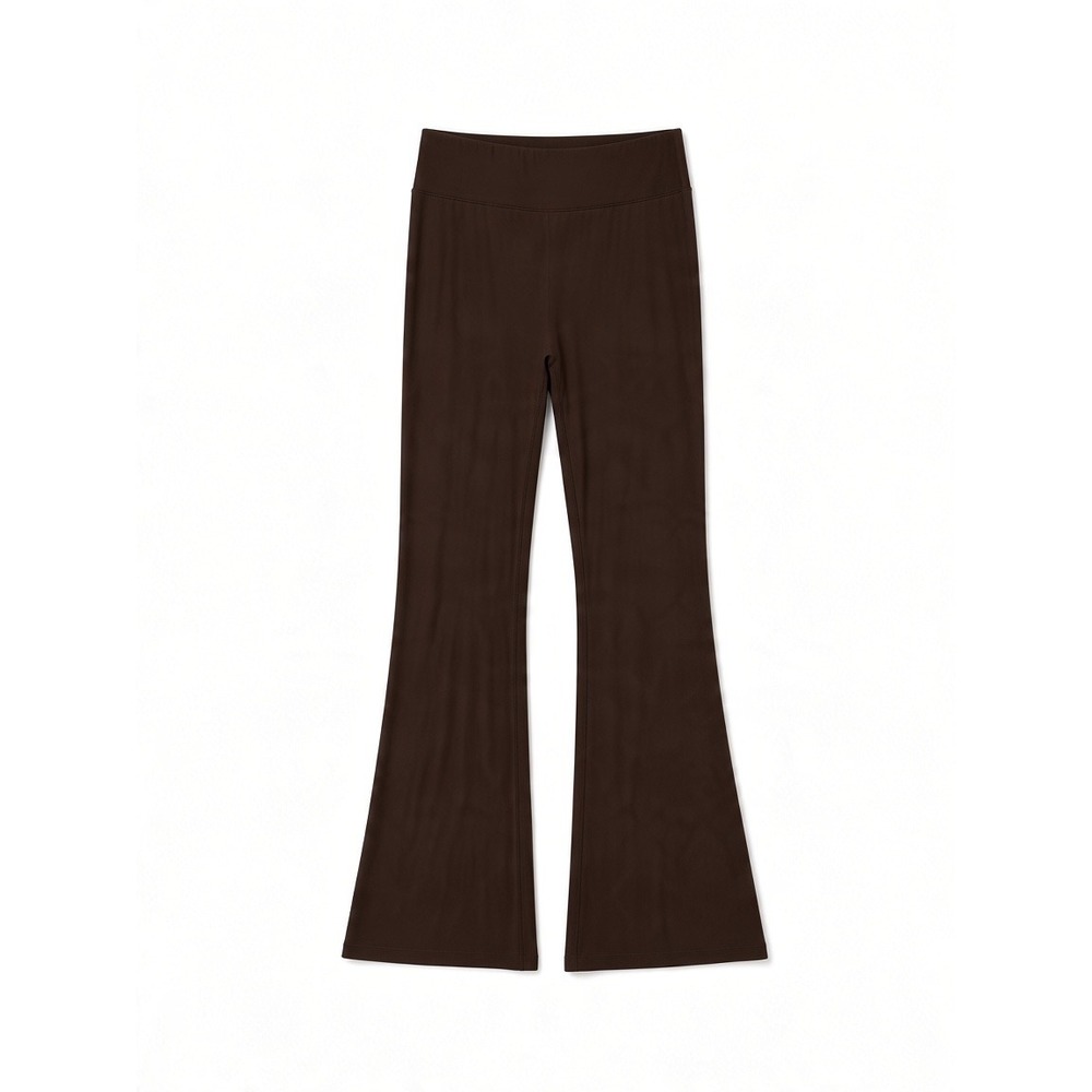 Halara Flare Leggings Women Small Dark Brown Excellent Ribbed High Waist Pants